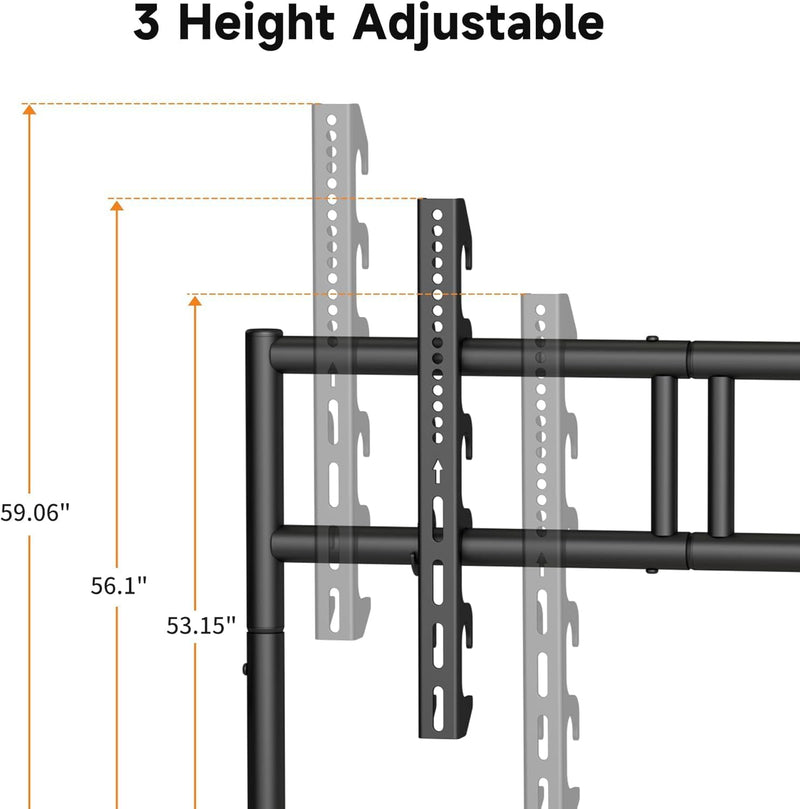 Easel Rolling TV Stand for 32-80 Inch Up