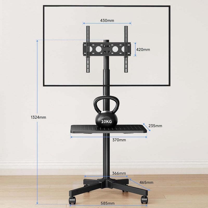 Easel Rolling TV Stand for 32- Up
