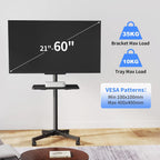 Easel Rolling TV Stand for 32- Up