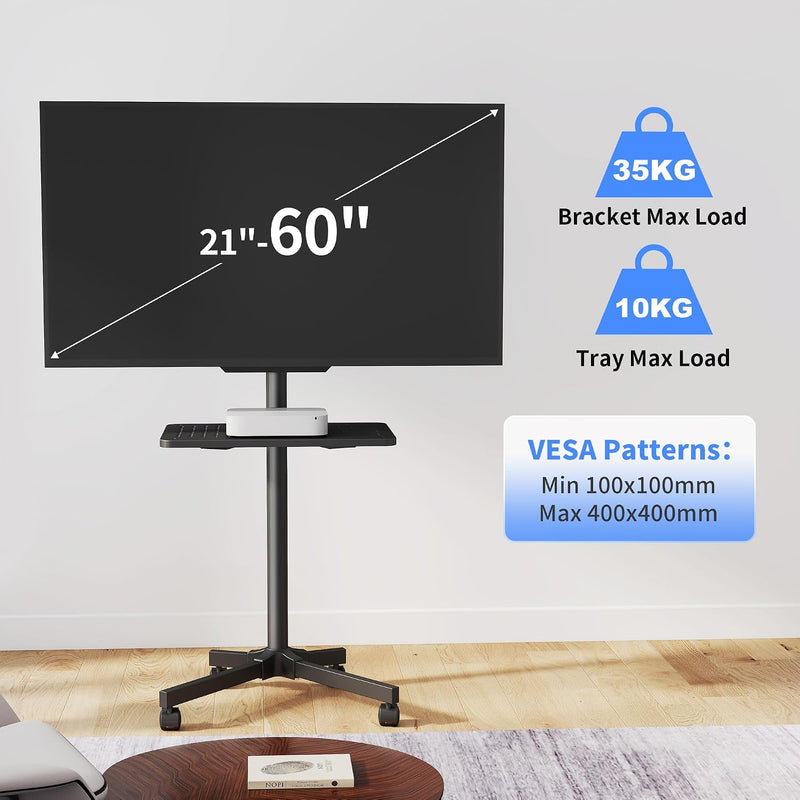Easel Rolling TV Stand for 32- Up