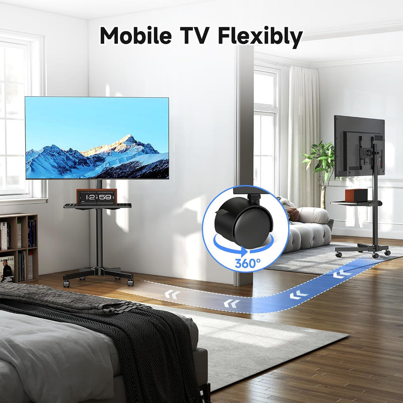 Easel Rolling TV Stand for 32- Up
