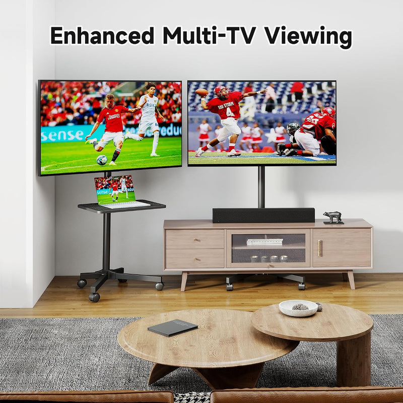 Easel Rolling TV Stand for 32- Up
