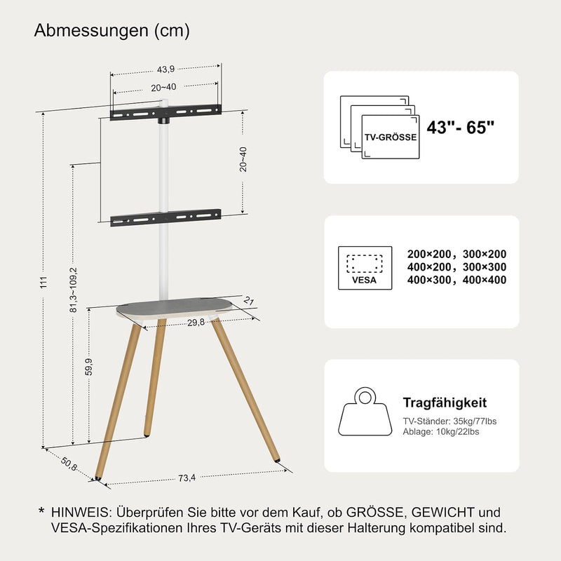 TV Easel for 43 to 65 Inch LCD