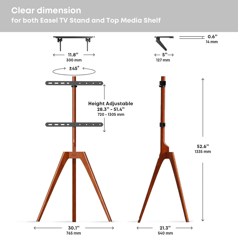 Easel TV Stand Tripod for Universal 45-65 Inch
