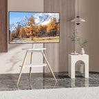 Easel TV Stand with 2 Shelves Swivel
