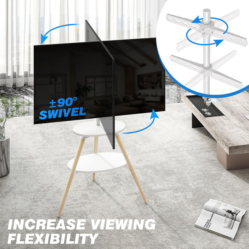 Easel TV Stand for 32-65 Inch Flat Curved