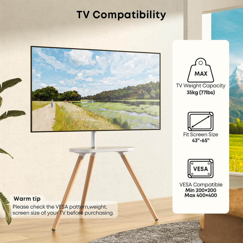 Easel TV Tripod Stand for 43-65 Inch LED