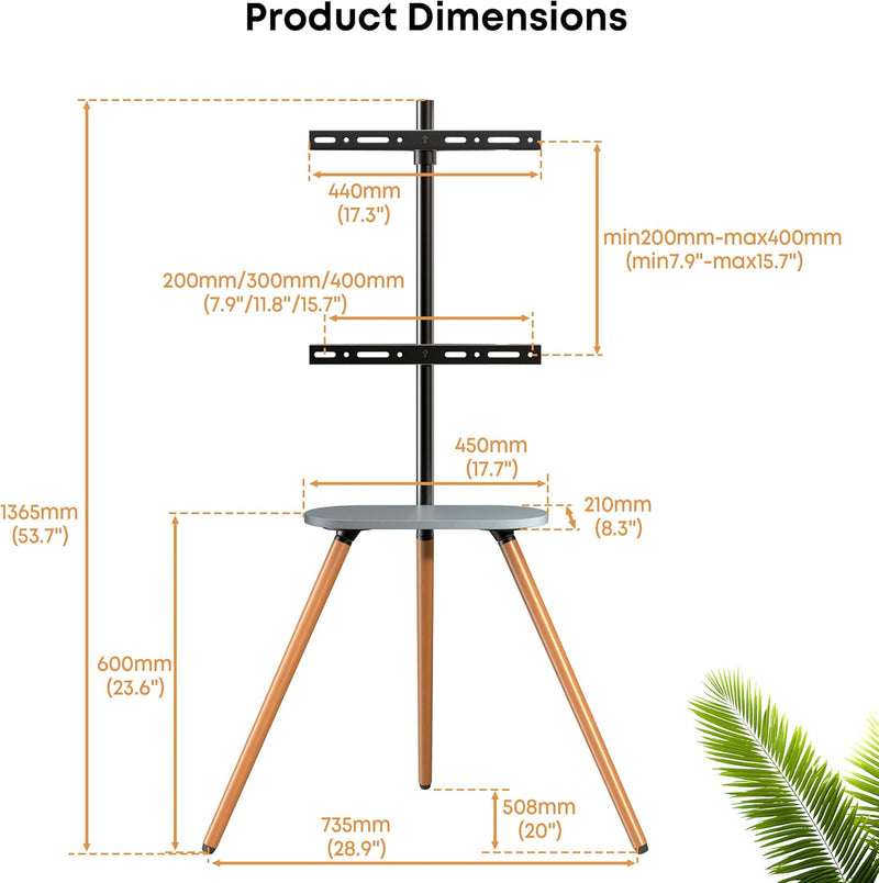 Easel TV Tripod Stand for 43 to 65