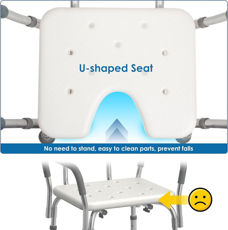 Shower Chair with Arms and Back Wide