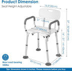 Easyvibe Shower Chair with Arms and Back