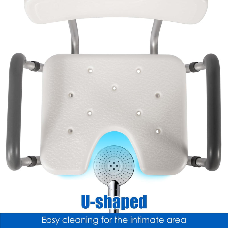 Shower Chair with Arms and Back Wide