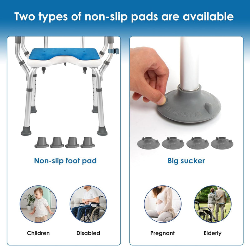 Shower Chair with Arms and Back Wide