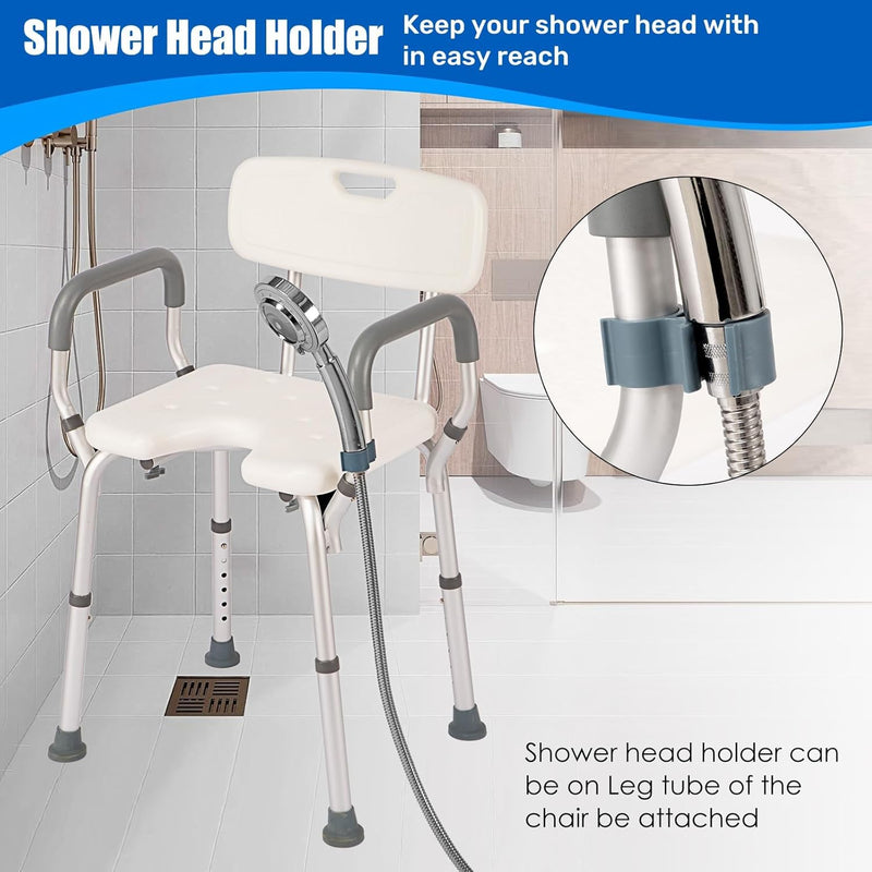 Shower Chair with Arms and Back Wide