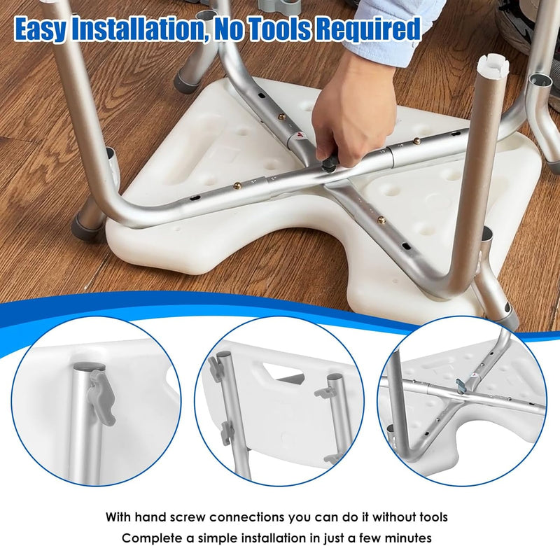 Shower Chair with Arms and Back Wide