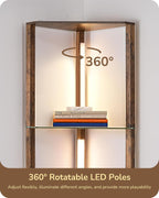Edishine LED Floor Lamps with Shelves 4 Layers