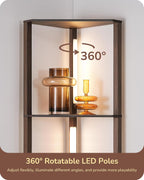 Edishine LED Floor Lamps with Shelves 4 Layers