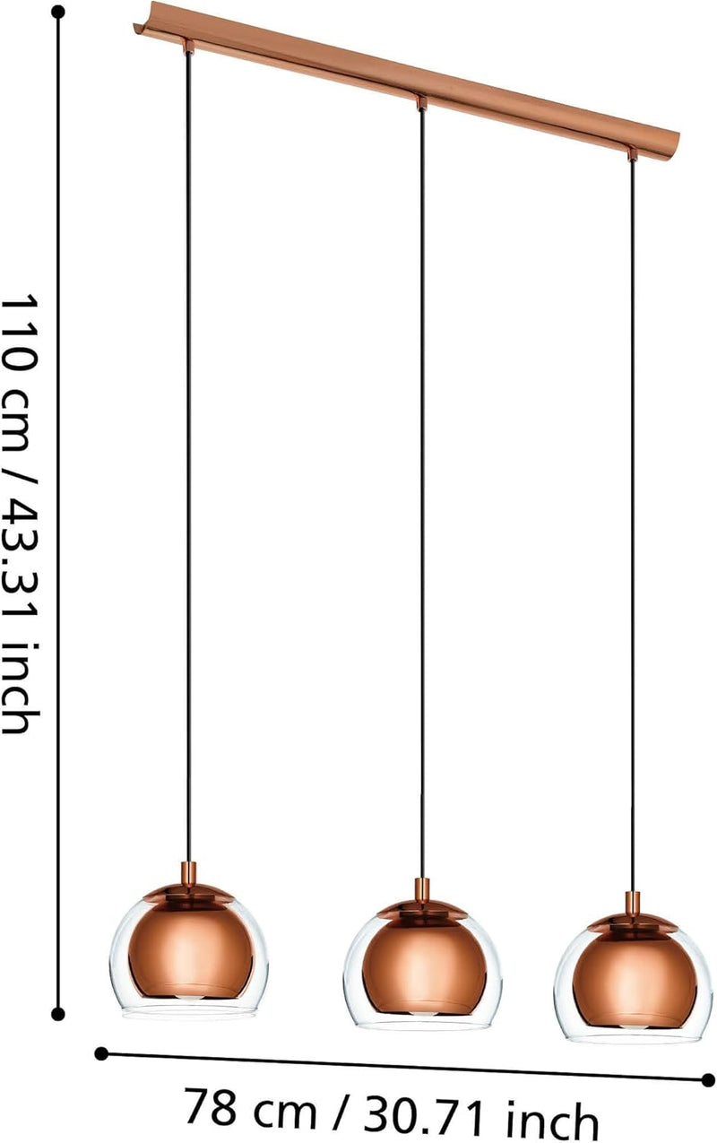 Ceiling Light Fitting Rocamar with 3 Lampshades