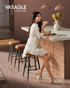 Echo Collection Bar Stool Kitchen Chair High Seat (Set of 2)