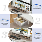 Electric Adjustable Height Desk with 2 Drawers 120