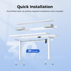 Electric Adjustable Height Desk with 2 Drawers 120