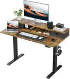 Electric Adjustable Height Desk with 2 Drawers 120