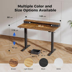 Electric Adjustable Height Desk with 2 Drawers 120