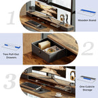 Electric Adjustable Height Desk with 2 Drawers 120