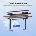 Electric Adjustable Height Desk with 2 Drawers 120