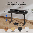 Electric Adjustable Height Desk with 2 Drawers 120