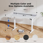 Electric Adjustable Height Desk with 2 Drawers 120
