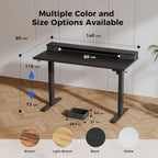 Electric Adjustable Height Desk with 2 Drawers 120