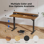 Electric Adjustable Height Desk with 2 Drawers 120