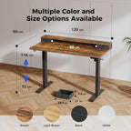 Electric Adjustable Height Desk with 2 Drawers 120