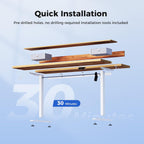 Electric Adjustable Height Desk with 2 Drawers 120