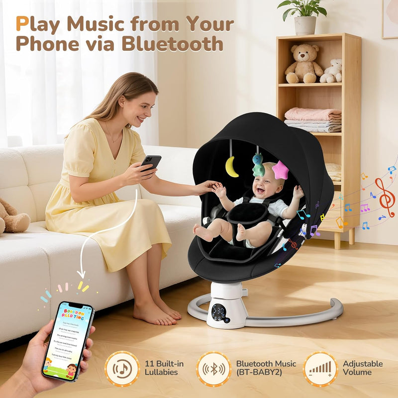 Electric Baby Swing Adjustable Backrest Infant