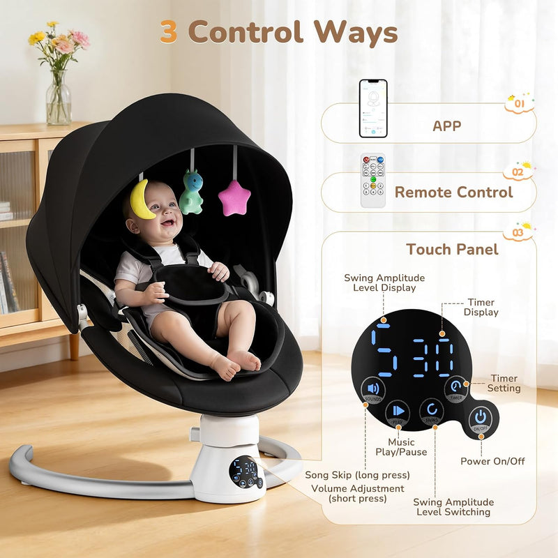 Electric Baby Swing Adjustable Backrest Infant