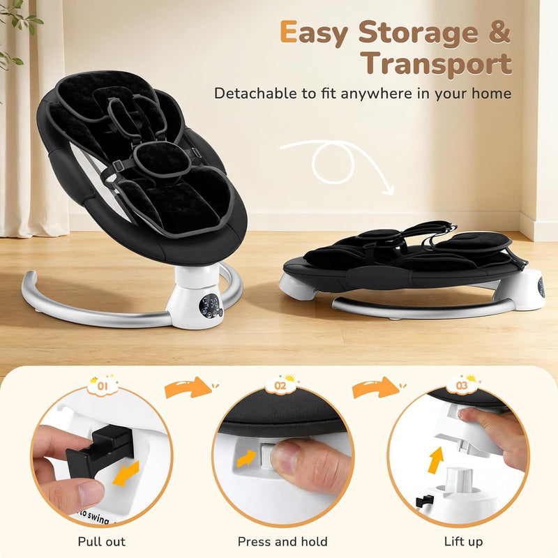 Electric Baby Swing Adjustable Backrest Infant