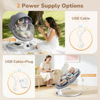 Electric Baby Swing Adjustable Backrest Infant