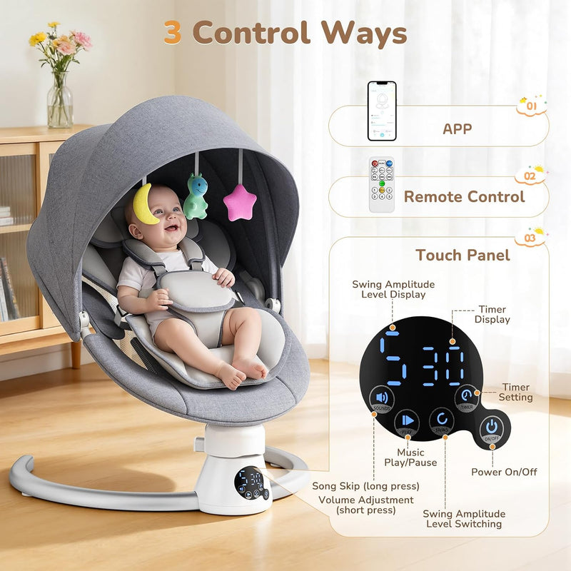Electric Baby Swing Adjustable Backrest Infant