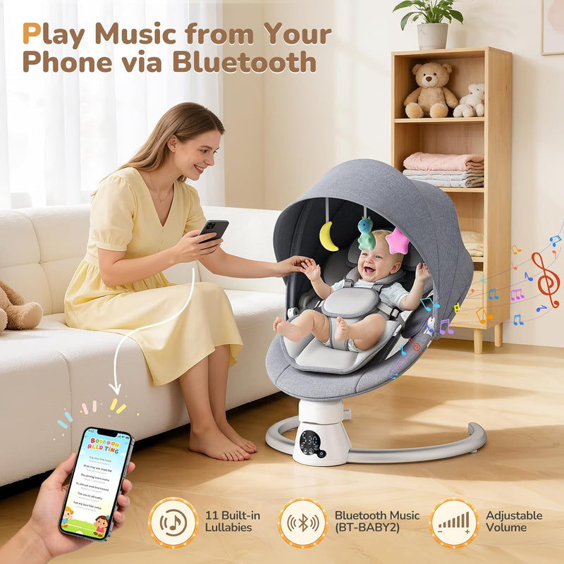 Electric Baby Swing Adjustable Backrest Infant