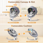 Electric Baby Swing Adjustable Backrest Infant
