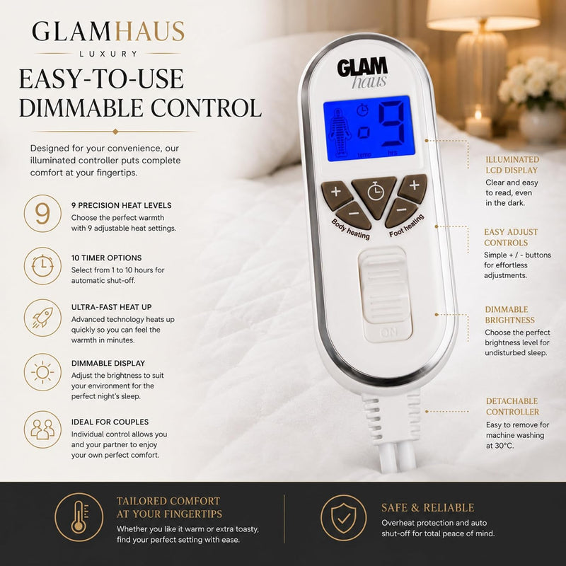 Electric Blanket Fitted Mattress Bed Cover