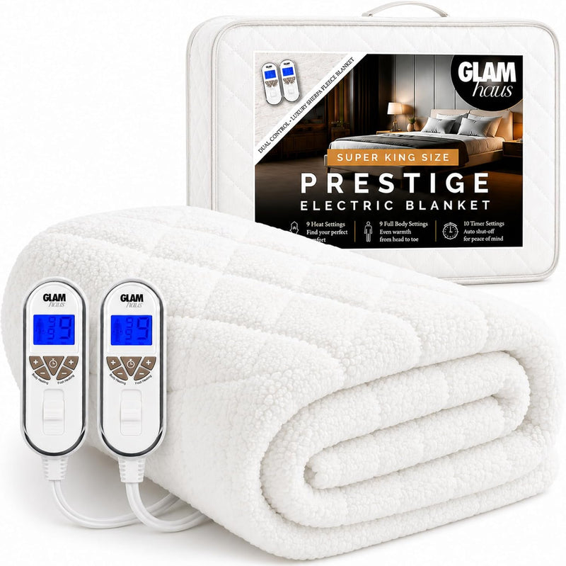 Electric Blanket Luxurious Diamond-Quilted Sherpa Fleece 9 Heat