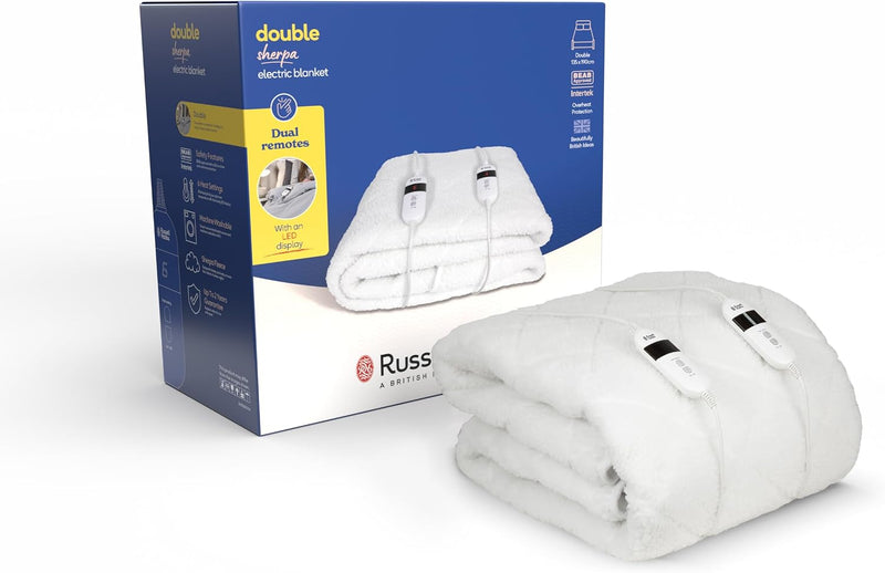 Electric Blanket Sherpa Fleece Heated Double Fitted Underblanket