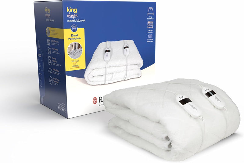 Electric Blanket Sherpa Fleece Heated Double Fitted Underblanket