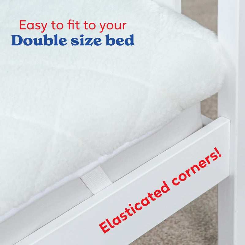 Electric Blanket Sherpa Fleece Heated Double Fitted Underblanket