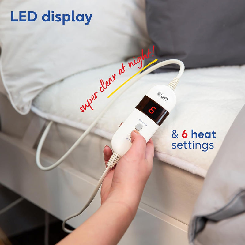 Electric Blanket Sherpa Fleece Heated Double Fitted Underblanket