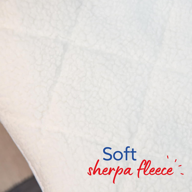 Electric Blanket Sherpa Fleece Heated Double Fitted Underblanket