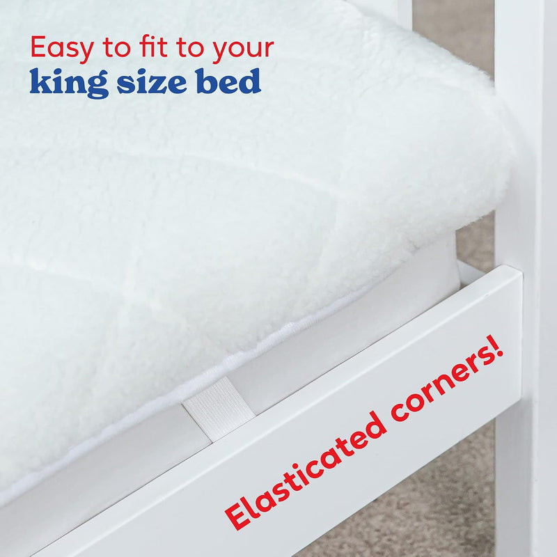 Electric Blanket Sherpa Fleece Heated Double Fitted Underblanket