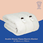 Electric Blanket Sherpa Fleece Heated Double Fitted Underblanket